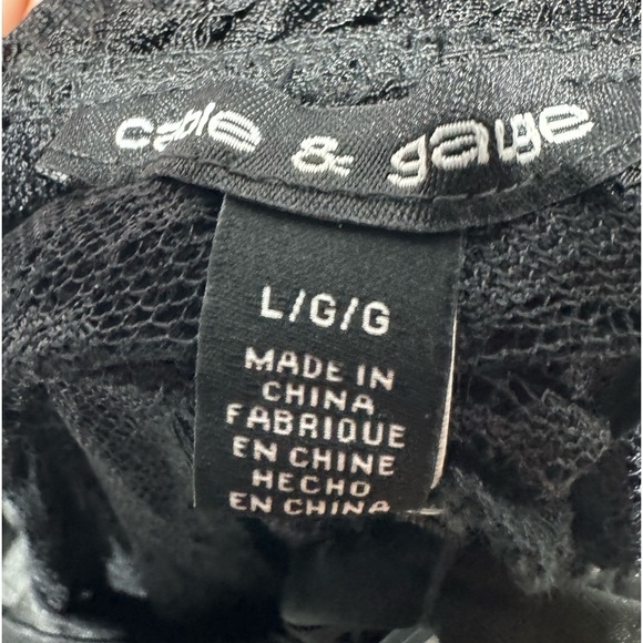 NWT Cable & Gauge Black Lace Long Sleeve High Neck Dress Size Large - Picture 8 of 8